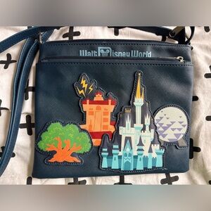 Disney Blue Crossbody Bag with four parka Design